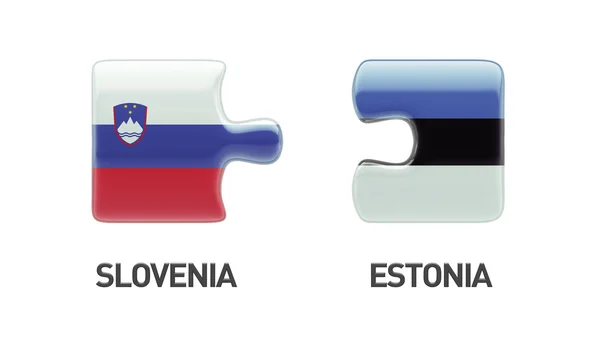 爱沙尼亚斯洛文尼亚拼图概念 — 图库照片