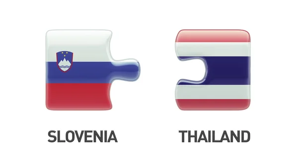 Puzzle-Konzept für Thailand und Slowenien — Stockfoto