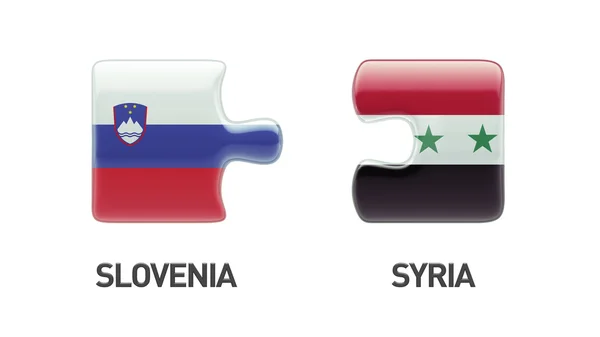Συρία Σλοβενία παζλ έννοια — Φωτογραφία Αρχείου