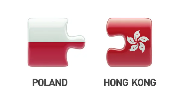 Polonia Hong Kong Puzzle Concept — Foto Stock