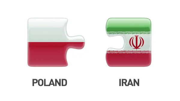 ポーランド イラン パズル コンセプト — ストック写真