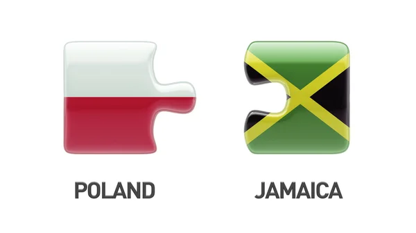 Polonia Jamaica Puzzle Concepto — Foto de Stock