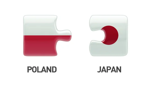 Pologne Japon Puzzle Concept — Photo