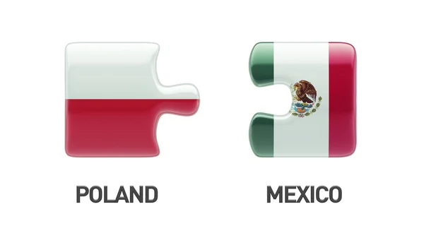 Polen und Mexiko Puzzle-Konzept — Stockfoto