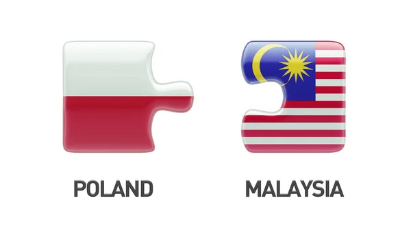 Polonia Malasia Puzzle Concepto — Foto de Stock