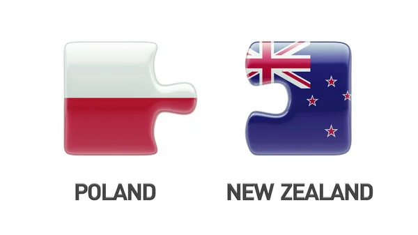 Poland New Zealand  Puzzle Concept — Stock Photo, Image