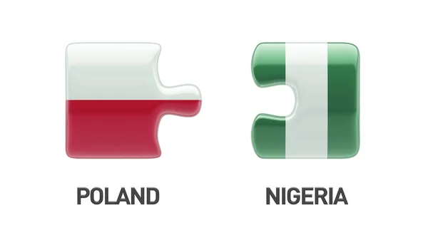 Pologne Nigeria Puzzle Concept — Photo