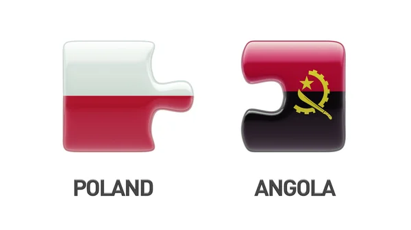 Poland Angola  Puzzle Concept — Stock Photo, Image