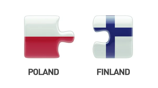 Polonia Finlandia Puzzle Concepto —  Fotos de Stock