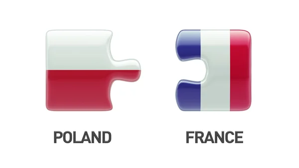 Poland France  Puzzle Concept — Stock Photo, Image