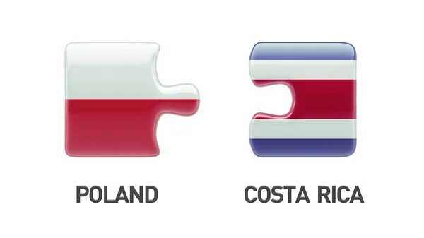 Polonia Costa Rica Puzzle Concept — Foto Stock