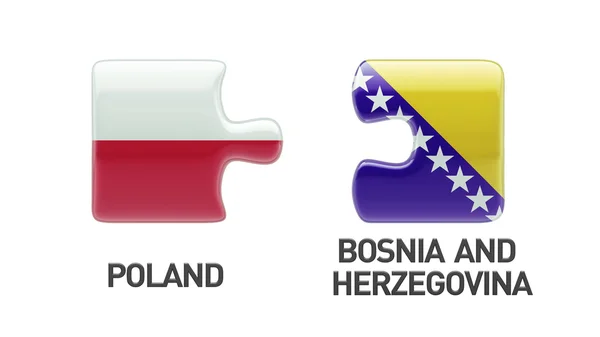 Polen Bosnien och Hercegovina pussel koncept — Stockfoto