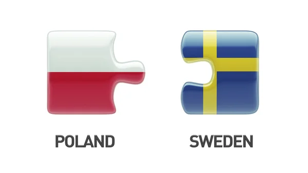 Poland Sweden  Puzzle Concept — Stock Photo, Image