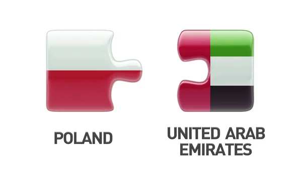 Polônia United Arab Emirates Puzzle Concept — Fotografia de Stock