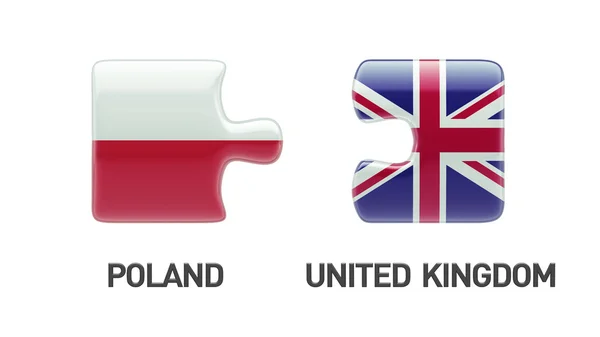 Poland United Kingdom  Puzzle Concept — Stock Photo, Image