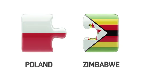 Poland Zimbabwe  Puzzle Concept — Stock Photo, Image