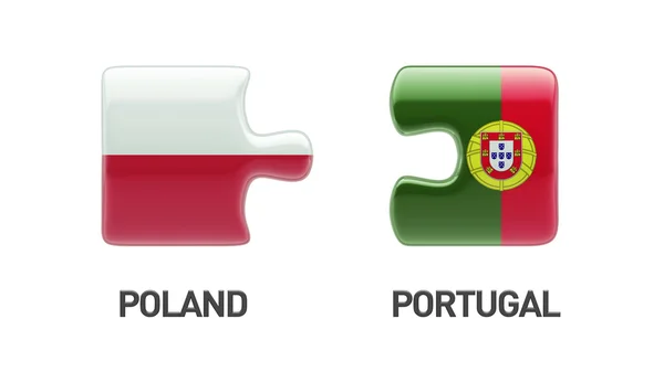 폴란드 포르투갈 퍼즐 개념 — 스톡 사진