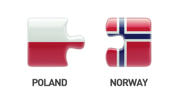 波兰挪威拼图概念 — 图库照片