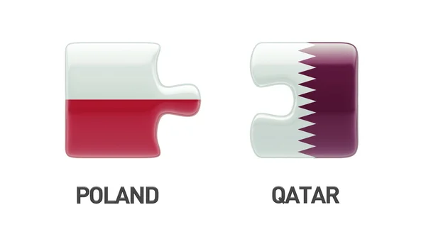 Polen Qatar puzzel Concept — Stockfoto
