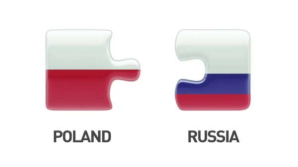 Polen Ryssland pussel koncept — Stockfoto
