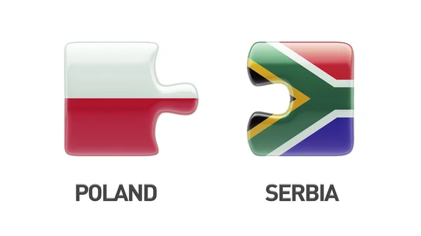 Poland South Africa  Puzzle Concept — Stock Photo, Image