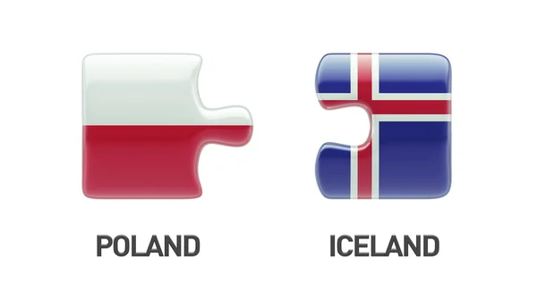 Islande Pologne Puzzle Concept — Photo