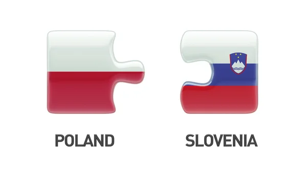 Polónia Eslovénia Puzzle Concept — Fotografia de Stock