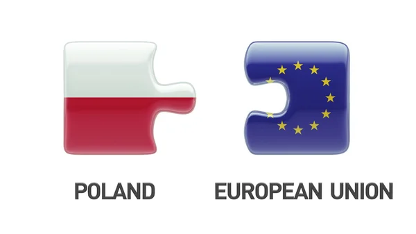 Unión Europea Polonia Puzzle Concepto —  Fotos de Stock