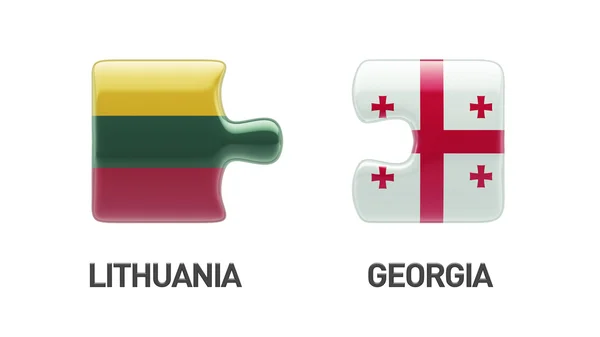 立陶宛格鲁吉亚拼图概念 — 图库照片