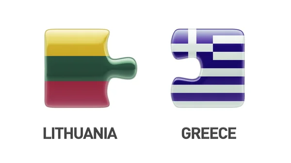立陶宛希腊拼图概念 — 图库照片