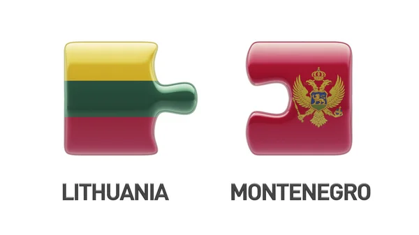 Litauen Montenegro pussel koncept — Stockfoto