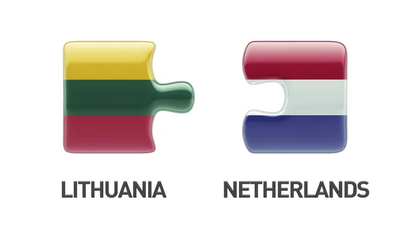 Lithuania Netherlands  Puzzle Concept — Stock Photo, Image