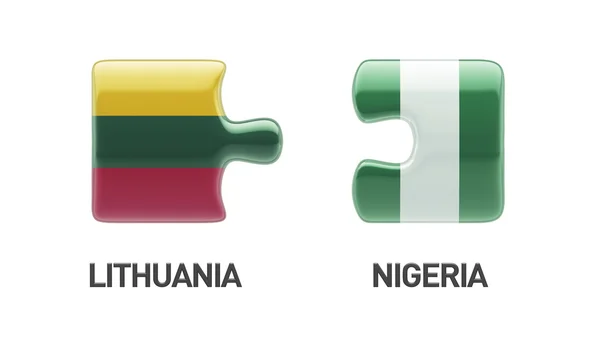 Lituanie Nigeria Puzzle Concept — Photo