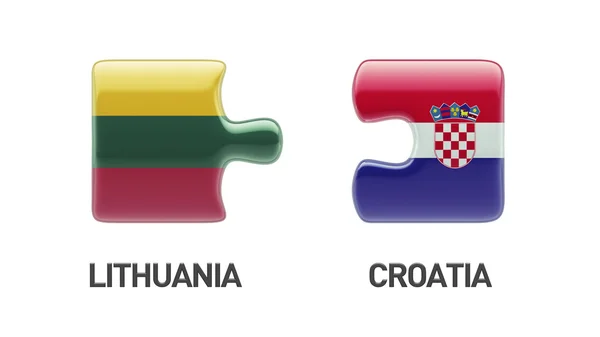 Lituania Croacia Puzzle Concepto —  Fotos de Stock