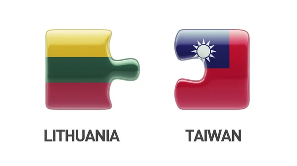 Lituania Taiwan Puzzle Concept —  Fotos de Stock