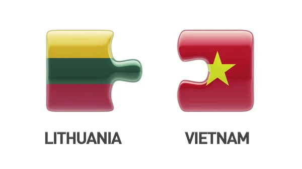 Litwa Wietnam logiczne pojęcia — Zdjęcie stockowe
