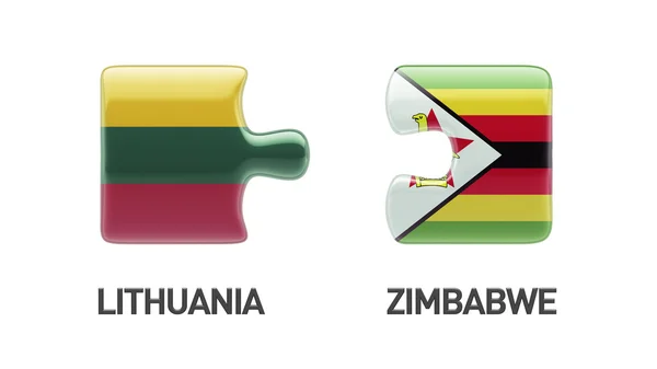 Lituania Zimbabwe Puzzle Concept —  Fotos de Stock