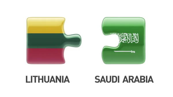 Lituania Arabia Saudita Puzzle Concept — Foto Stock