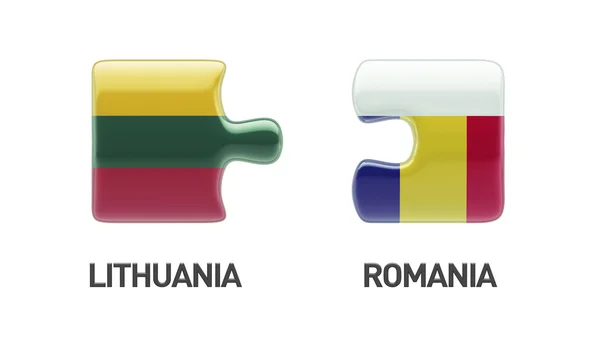 リトアニア ルーマニア パズル コンセプト — ストック写真