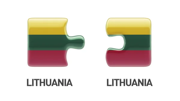 Λιθουανία παζλ έννοια — Φωτογραφία Αρχείου