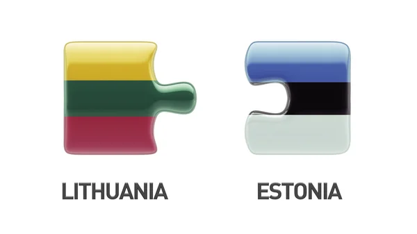 Estonia Lithuania  Puzzle Concept — Stock Photo, Image