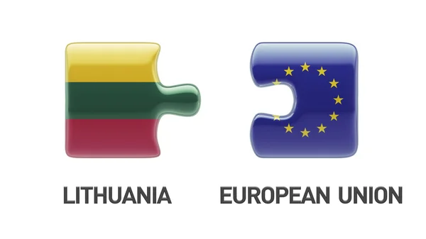 Europese Unie Litouwen puzzel Concept — Stockfoto