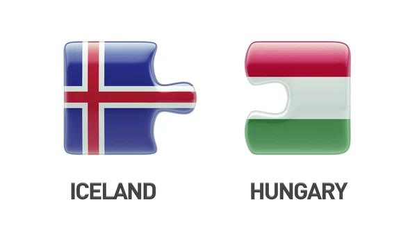 Iceland Hungary  Puzzle Concept — Stock Photo, Image