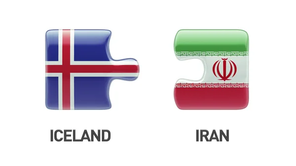 Iceland Iran  Puzzle Concept — Stock Photo, Image