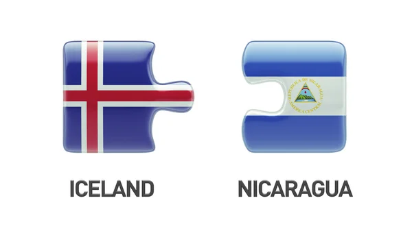 Islandia Nicaragua Puzzle Concepto — Foto de Stock