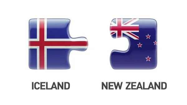 冰岛新西兰拼图概念 — 图库照片