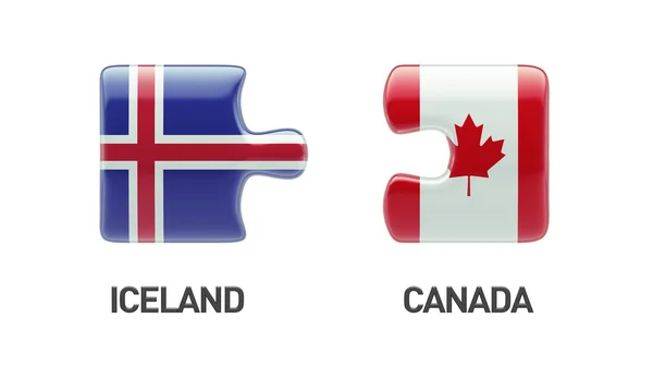 IJsland Canada puzzel Concept — Stockfoto