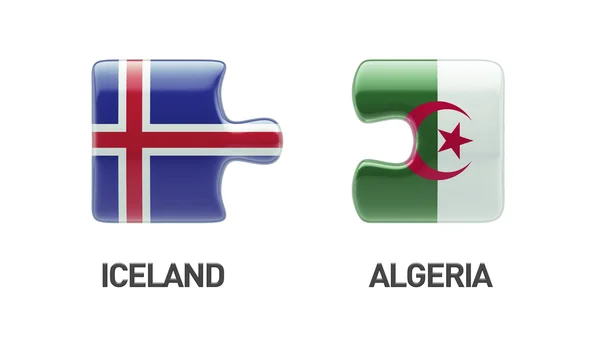 Iceland Algeria  Puzzle Concept — Stock Photo, Image