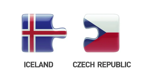 Islandia República Checa Puzzle Concepto — Foto de Stock