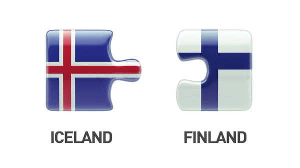 Islandia Finlandia logiczne pojęcia — Zdjęcie stockowe
